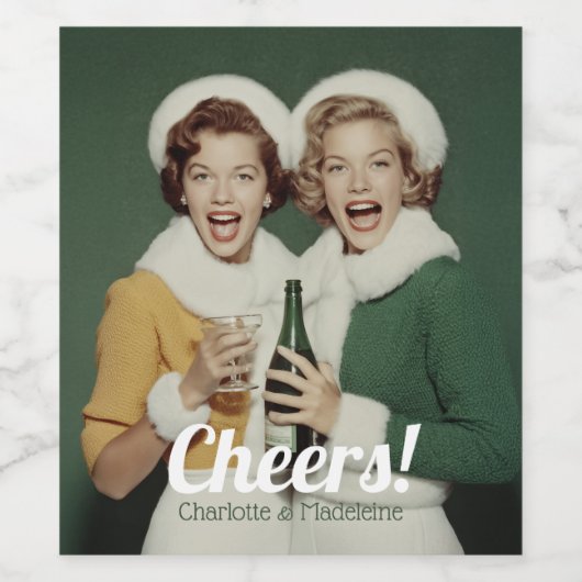 Blijde Winter Champagnedrank Viering Wijn Etiket (Enkel label)