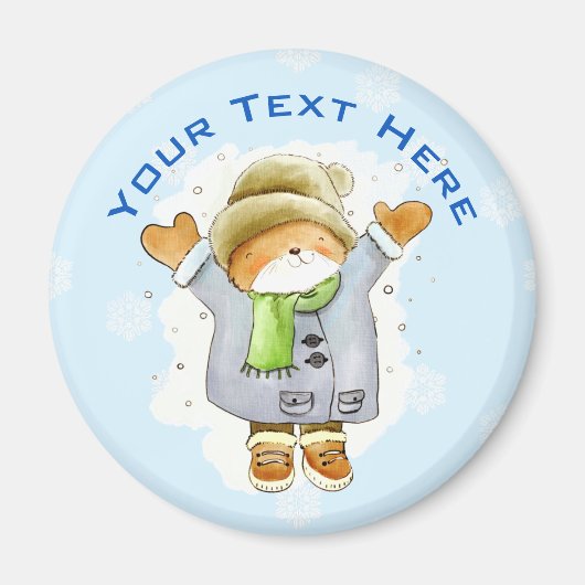 Blijde Winterkat Magneet (Voorkant)