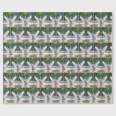 Blijde Witte Gans In een Spatpad Cadeaupapier (Vlak)