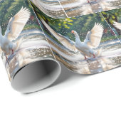 Blijde Witte Gans In een Spatpad Cadeaupapier (Rol Hoek)