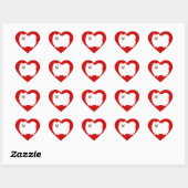 Blijde Witte Pomeranian Hart Sticker (Vel)