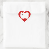 Blijde Witte Pomeranian Hart Sticker (Tas)