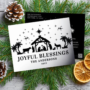 Blijde Zegeningen Religieuze Kerststal Folie Feestdagen Briefkaart
