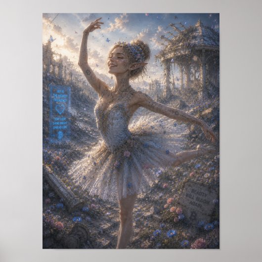 Blijdschap / Ballerina / Bloemveld Poster (Voorkant)