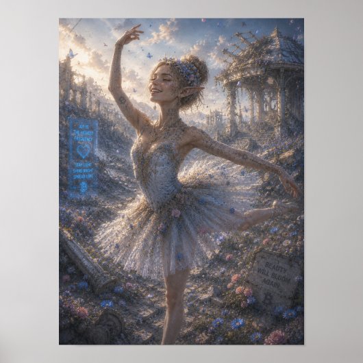 Blijdschap / Ballerina / Bloemveld Poster (Voorkant)