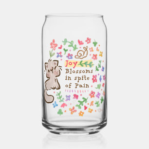 Blijdschap Bloeit Ondanks Pijn - Pebble het Kitten Blikvorm Glas
