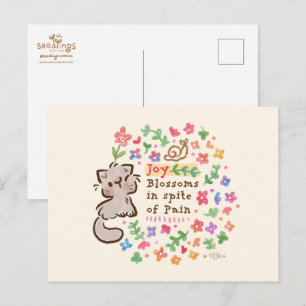 Blijdschap Bloeit Ondanks Pijn - Pebble het Kitten Briefkaart