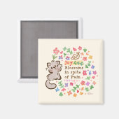 Blijdschap Bloeit Ondanks Pijn - Pebble het Kitten Magneet (Voorkant / Achterkant)