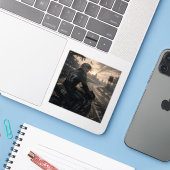 Blijdschap / Coureur / Eindeloze baan Sticker (Laptop met iPhone)