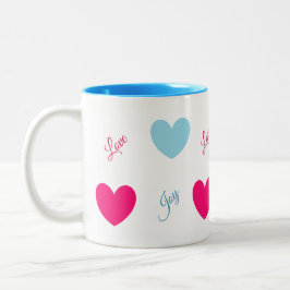 Blijdschap en Liefde Harten Tweekleurige Koffiemok