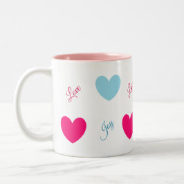 Blijdschap en Liefde Harten Tweekleurige Koffiemok