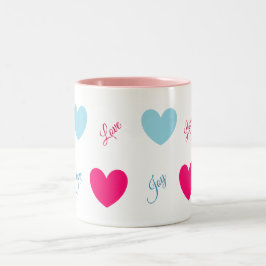 Blijdschap en Liefde Harten Tweekleurige Koffiemok