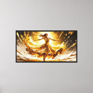 Blijdschap in Goud – Abstract Emotioneel Landschap Canvas Afdruk