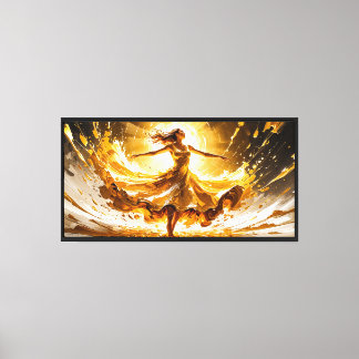 Blijdschap in Goud – Abstract Emotioneel Landschap Canvas Afdruk