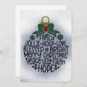 Blijdschap, Kerstbal Kerst- of feestdagenkaart (Voorkant / Achterkant)