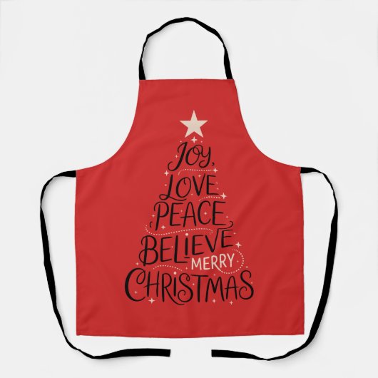Blijdschap Liefde Vrede Geloof Prettig Kerstmis Bo Schort (Voorkant)