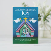 Blijdschap met Kerstmis Bijbelvers Moderne Geboort Kaart (Staand voorkant)