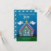 Blijdschap met Kerstmis Bijbelvers Moderne Geboort Kaart (Voorkant / Achterkant in situ)