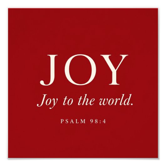 Blijdschap | Psalm 98:4 | Kerstcadeau Foto Afdruk (Voorkant)
