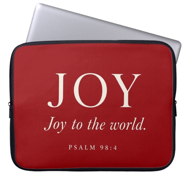 Blijdschap | Psalm 98:4 | Kerstcadeau Laptop Sleeve (Voorkant)
