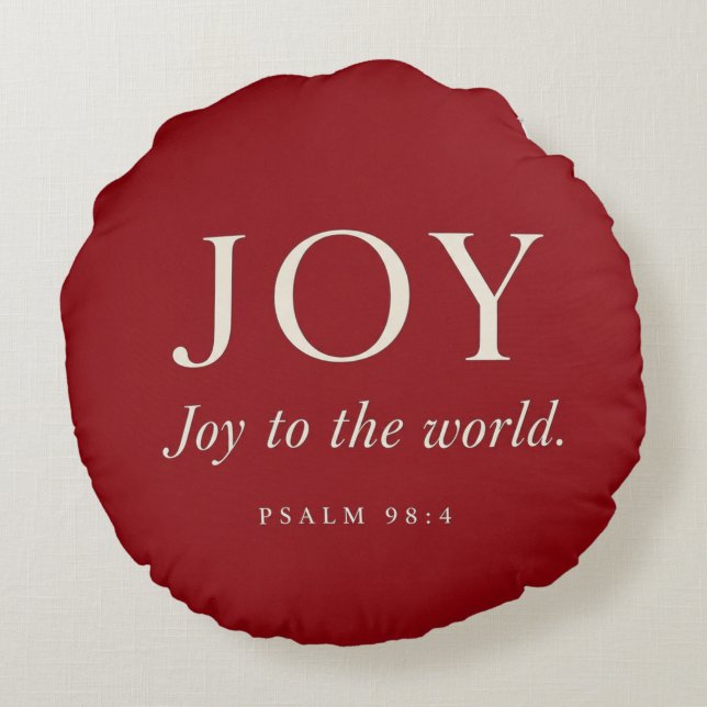 Blijdschap | Psalm 98:4 | Kerstcadeau Rond Kussen (Achterkant)