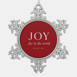Blijdschap | Psalm 98:4 | Kerstcadeau Tin Sneeuwvlok Ornament