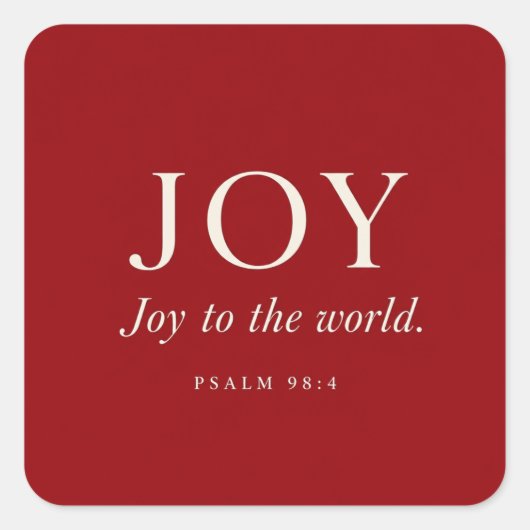 Blijdschap | Psalm 98:4 | Kerstcadeau Vierkante Sticker (Voorkant)