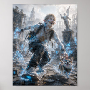 Blijdschap / Skateboarder / Verlaten Plein Poster