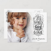 Blijdschap voor de wereld, de Heer is gekomen, Ker Feestdagenkaart (Voorkant / Achterkant)