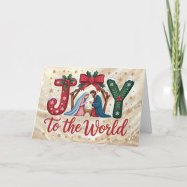 Blijdschap Voor de Wereld Heilige Familie Feestdagen Kaart