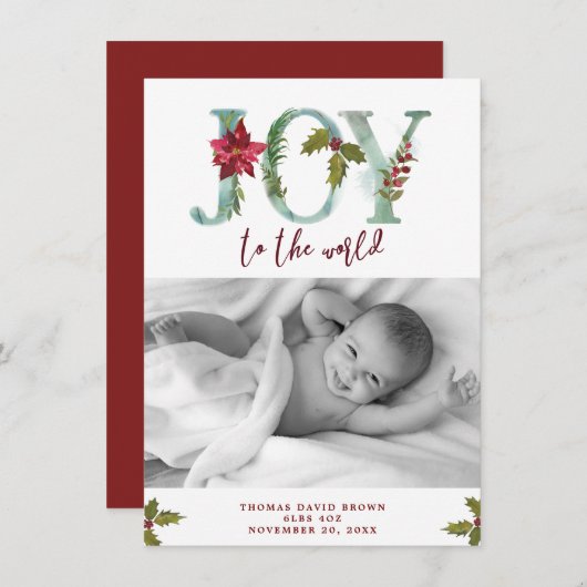 blijdschap voor de wereld rond kerstmis - nieuwe b feestdagenkaart (Voorkant / Achterkant)