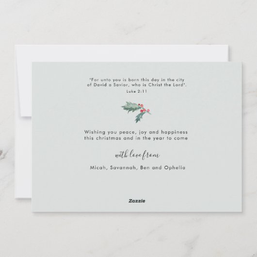 Blijdschap voor de Wereld Waterverf Winter Krans Feestdagenkaart (Achterkant)