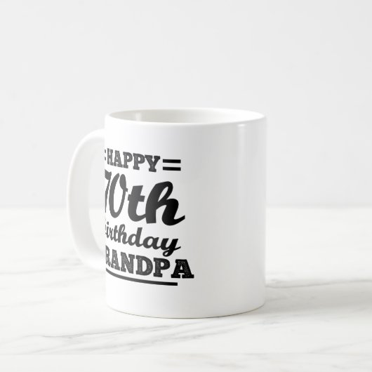 blije 70e verjaardag opa koffiemok (Voorkant links)