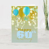 Blije ballonnen Lights Bunting Vlaggen 60ste verja Kaart (Voorkant)