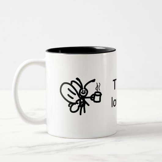 Blije buren tweekleurige koffiemok (Links)