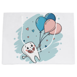 Blije Cartoon Tand met Ballonnen – Tandheelkundige Groot Cadeauzakje