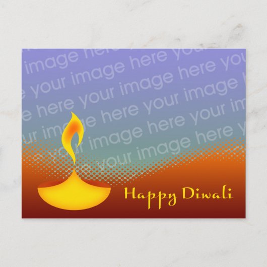 blije diwali diya fotokaart briefkaart (Voorkant)