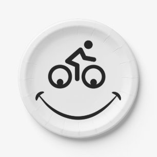 Blije fiets gezicht. Race tour, racefiets  Papieren Bordje