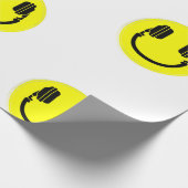 blije foto van dj - hoofdtelefoon edm - muziek cadeaupapier (Hoek)