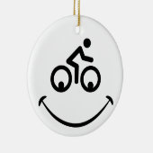 Blije gezicht. Race tour, racefietten Keramisch Ornament (Rechts)