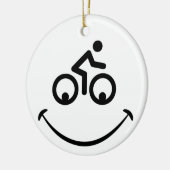 Blije gezicht. Race tour, racefietten Keramisch Ornament (Links)