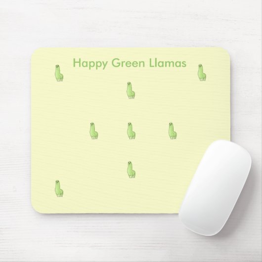 blije groene lama Mousepad Muismat (Met muis)
