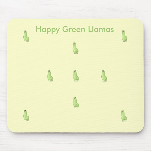blije groene lama Mousepad Muismat (Voorkant)