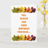 BLIJE "HERFST VERJAARDAG" ALS JE LEEFTIJD "STIJGT" KAART (Gele Bloem)