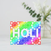 blije holi : festival van kleur en lente briefkaart (Staand voorkant)