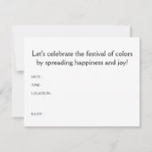 blije holi : festival van kleur en lente kaart (Achterkant)