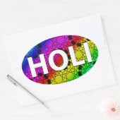 blije holi : festival van kleur en lente ovale sticker (Envelop)