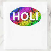 blije holi : festival van kleur en lente ovale sticker (Tas)