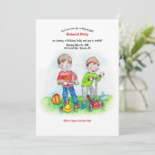 Blije Jongens Aan Het Spelen Kaart (Staand voorkant)