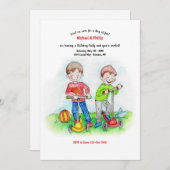 Blije Jongens Aan Het Spelen Kaart (Voorkant / Achterkant)